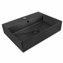 Pastatomas ant stalviršio praustuvas Alice Ceramica Lavabo Spy 61x46 juodos spalvos