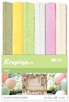Popierius krepinis 25cm x 100 cm, 6-ių spalvų rinkinys MIX Soft, Happy Color