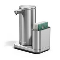 Automatinis sidabrinės spalvos iš metalo stovas skalbimo reikmenims – simplehuman