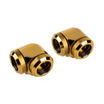 Corsair Hydro X Series XF Hardline Adapter 90 Degree 14mm OD to 14mm OD Hardtube – 2 Pack, gold