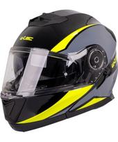 Atverčiamas motociklo šalmas W-TEC Banelmeda - Pilka-juoda-fluorescencinė geltona