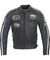 Vyriška odinė motociklininko striukė W-TEC Dark Grey Vintage - Tamsiai pilka