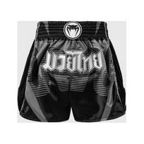 Venum Adrenaline Muay Thai šortai – juodi/sidabriškai pilki