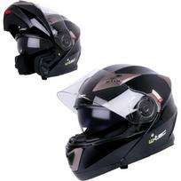 Atverčiamas motociklininko šalmas W-TEC Pezzon - Juoda/bronzinė