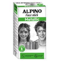 Kreidutės grimui ALPINO Face stick Metallic sidabro sp. 6 vnt.