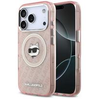 KARL LAGERFELD dėklas IPHONE 17 Pro Max, suderinamas su MagSafe KLHMP17XHMKBCHOP (IML Choupette galvos logotipas) rožinis