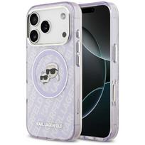 KARL LAGERFELD dėklas IPHONE 17 Pro, suderinamas su MagSafe KLHMP17LHMKBKCHOU (IML blizgučių K&C galvų logotipas) purpurinis