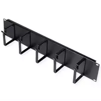 Patch panel ROLINE 19 colių 2U, kabelių kanalas 85x60 mm, plieninis korpusas, juoda