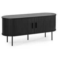 TV spintelė svetainei, dviejų durų, TRISH, 120 cm, juoda, moderni