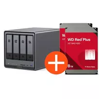 UGREEN NASync DXP4800 Plus NAS sistema 4 lizdų 16TB įskaitant 2x WD WD80EFPX NAS kietieji diskai - 8 TB | DXP4800 Plus  + 2x WD WD80EFPX | 6941876232611