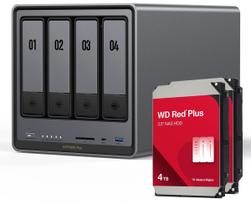 UGREEN NASync DXP4800 Plus NAS sistema 4 lizdų 8TB įskaitant 2x WD WD40EFPX NAS kietieji diskai - 4 TB | DXP4800 Plus + 2x WD40EFPX | 6941876232611