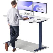Kompiuterio stalas reguliuojamo aukščio Desktronic HomePro 829 53, 160 cm x 80 cm, 126 cm, balta sp./mėlyna sp.