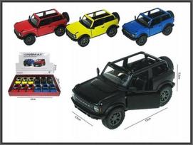 Metalinis "ford Bronco" 2022 modelis, 1:34, atviras stogas, mėlynas