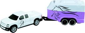 Rc automobilis su arklių priekaba 1:64, žaislas vaikams 6+