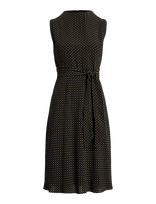 Lauren Ralph Lauren - Geo-Print Belted Bubble Crepe Dress - Iki kelių ir midi suknelės - Juoda