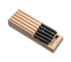 Victorinox - 6 vnt. virtuvinių peilių rinkinys su peilių stovu, bukas/smėlinė