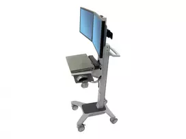 Ergotron Neo-Flex Dual WideView WorkSpace 24-194-055 mobilus kompiuterio stovas dviem monitoriams iki 22", pilkos spalvos