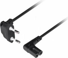 Lanberg Power cord EURO (radio) CEE 7/16- IEC 320 C7 1.8m angled VDE black
