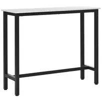 Baro stalas su marmuro išvaizda, reguliuojamomis kojomis, plienas 120 x 40 x 100 cm Balta su juoda