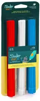 3Doodler Start Filament Eko | 2.5mm | 75 vnt | 3 spalvų Cherry Raudona/Simply Baltas/Ocean Mėlyna
