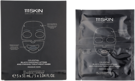 Korres 111Skin Celestial Juodas Diamond Lifting and Firming Treatment Mask stangrinanti ir pakelianti hidrogelinė kaukė veidui, 5 x 31 ml