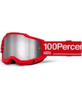 Motokroso akiniai 100% Accuri 2 Mirror - Wolg raudona, veidrodinis pleksiglasas