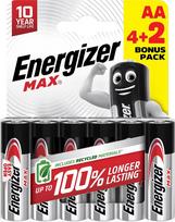 Energizer Max AA-LR6 1.5V šarminės baterijos (6 vnt)