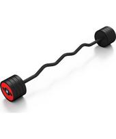 Fiksuoto svorio guminis lenktas štangos grifas Marbo Sport, 35 kg, raudonas