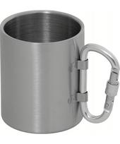 Nerūdijančio plieno puodelis FoxOutdoor su karabinu, 300 ml