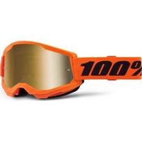 Motokroso akiniai 100% Strata 2 New Mirror - Oranžinė, auksinis pleksis