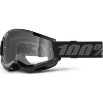 Motokroso akiniai 100% Strata 2 New - Juoda, skaidrus pleksis