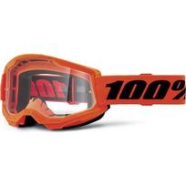 Motokroso akiniai 100% Strata 2 New - Oranžinė, skaidrus pleksis