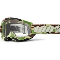 Motokroso akiniai 100% Strata 2 New - War camo, skaidrus pleksis