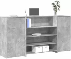 Registratūra, betono pilkas, 200x50x103,5 cm, apdirbta mediena