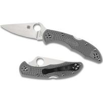 Sulankstomas peilis Spyderco C11FPGY Delica 4, Flat Ground, pilkas