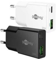Goobay Dvigubas USB-C™ PD GaN plonas greitasis įkroviklis (20 W)
