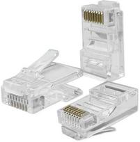 Qoltec Praėjimo kištukas RJ45 jungtis | cat5e | utp | praėjimas per laidą | paauksuoti kontaktai | 100 vnt.