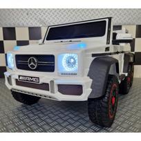 Elektrinis vaikiškas automobilis Mercedes G63 6×6 AMG, vienvietis, baltas