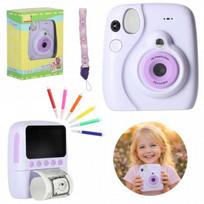 Skaitmeninis momentinis fotoaparatas 16x kasetė su žymekliais violetinės spalvos