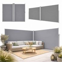 LUARO šoninės terasos kampinė markizė 180 x 620 cm pilka