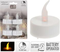 Ambiance Light Rinkinys 4 ŚWIECZEK Arbatos lemputė LED laikmatis Baltas 840964