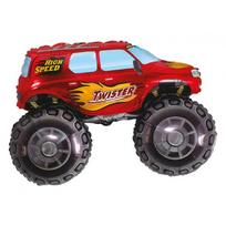 Folinis balionas „Raudonas džipas“ 68 x 96 cm – automobilių temos gimtadieniui