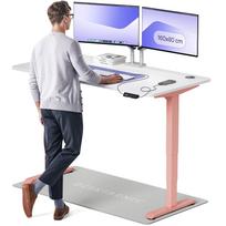 Kompiuterio stalas reguliuojamo aukščio Desktronic HomePro 831 53, 160 cm x 80 cm, 126 cm, balta sp./rožinė sp.