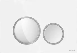 Cersanit nuleidimo mygtukas LUNA RING Baltas BLIZGUS DETALĖ CHROMAS BLIZGUS
