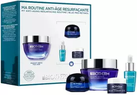 Set Biotherm: Mėlyna Pro-Retinol, Multi Correcting, Kreminis, For Face, 50 ml + Life Plankton Eliksyras, Regenerating, Day & Night, Serum, For Face, 7 ml + Mėlyna Therapy, Anti-Aging, Night, Kreminis, For Face, 15 ml + Mėlyna Therapy, Anti-Ageing, Paakių kremas, 15 ml