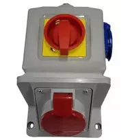 „Schneider Electric“ maitinimo šaltinis su 16A / 5-tuku lizdu + 16A / 250V lizdu + ŁK 4P 0-1 IP55 611