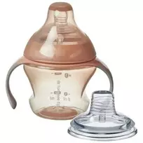 Tommee Tippee Přechodový hrnek se savičkou a pítkem 150ml Rožinė