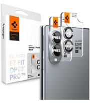 Juoda kameros apsauga Samsung Galaxy Fold 8 telefonui "Spigen Optik Pro GLAS.TR ”EZ FIT” AC 2-Pack"