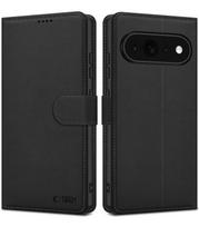 Matinis juodas atverčiamas dėklas Google Pixel 11 / 11 Pro telefonui "Tech-Protect Wallet"