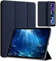 4kom.pl išmanusis planšetinio kompiuterio dėklas su magnetiniu atvartu, skirtas „Xiaomi Redmi Pad SE 8.7" 2024“, tamsiai mėlynas